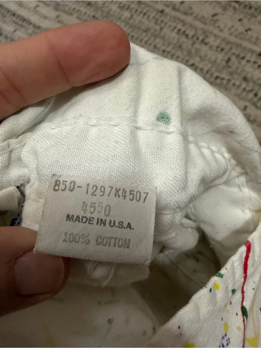 Vintage Oshkosh Overalls 18M Bibs White Paint Splatter 1990s Denim Cotton Multi